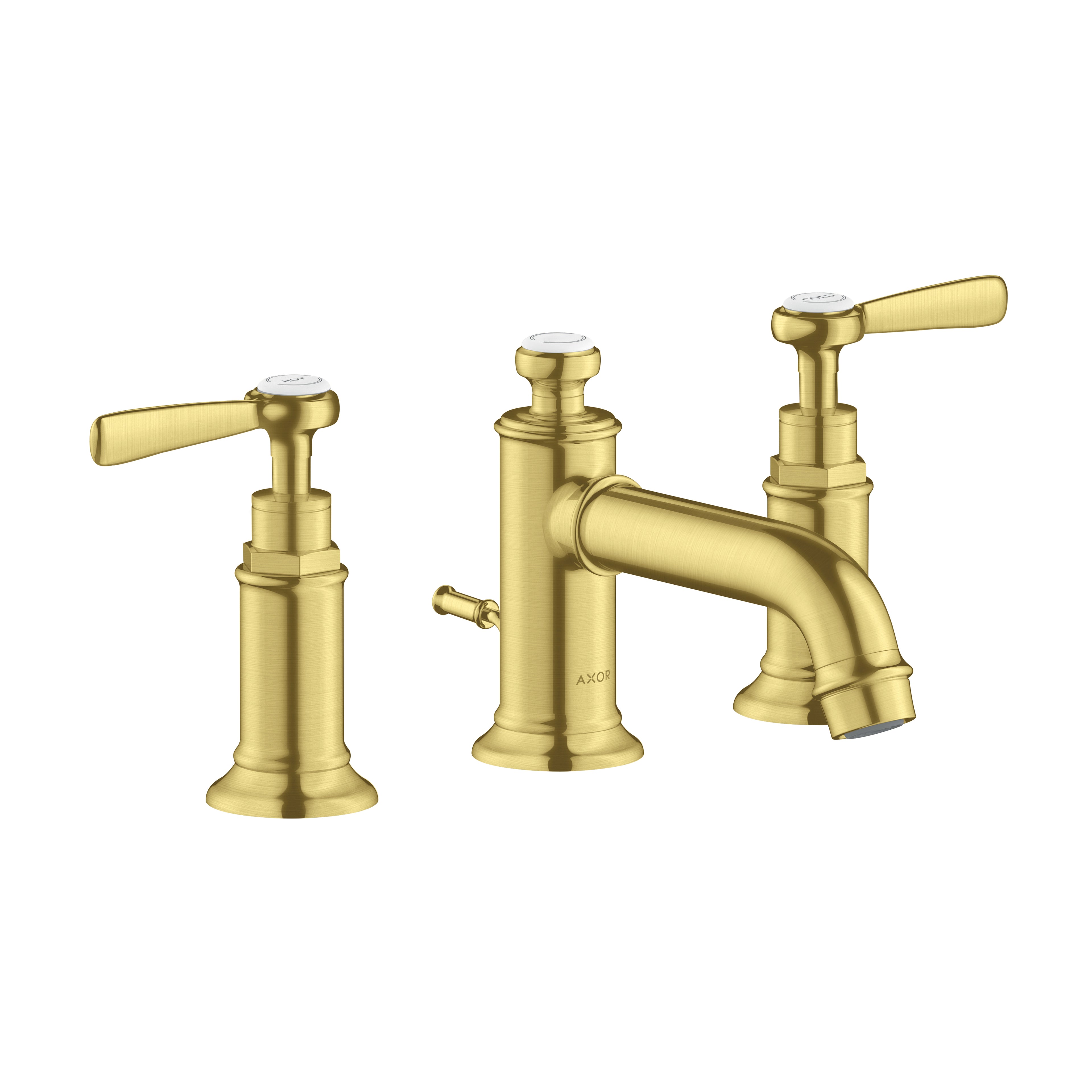 AXOR 16535251 Montreux Widespread Faucet 30 with Lever Handles and Pop-Up Drain, 1.2 GPM - Brushed Gold Optic