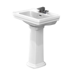 TOTO LPT532.4N#01 Promenade 24" X 19-1/4" Rectangular Pedestal Bathroom Sink For 4 Inch Center Faucets - Cotton White