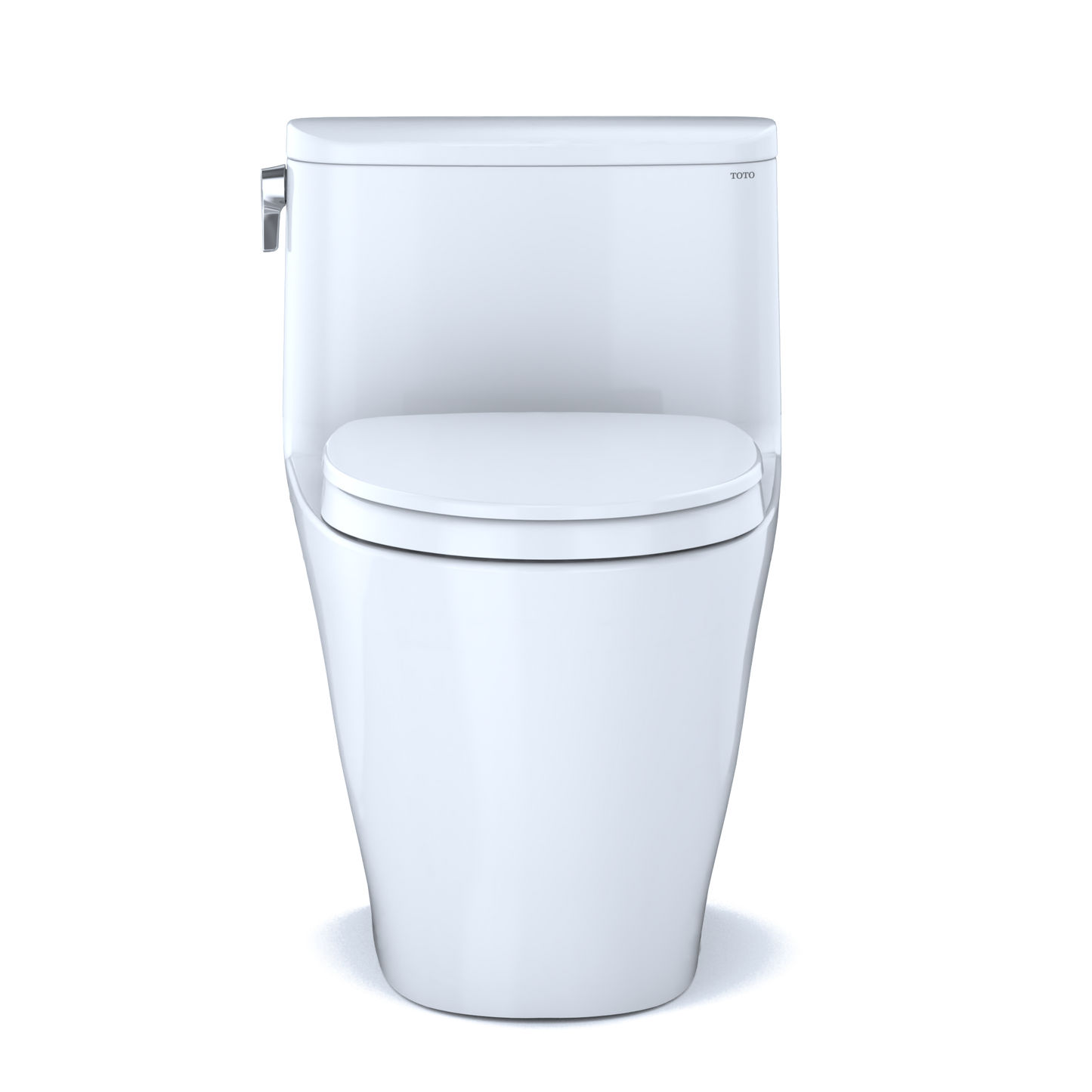 TOTO MS642124CEFG#01 Nexus One-Piece Elongated 1.28 GPF Universal Height Toilet with CEFIONTECT and SS124 SoftClose Seat , Cotton White