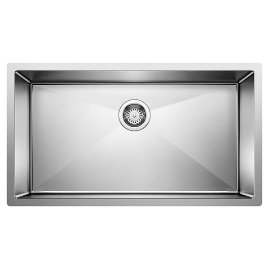 BLANCO 515823 Precision Precision R10 32" Super Single Bowl Undermount Stainless Steel Kitchen Sink in Satin Polish