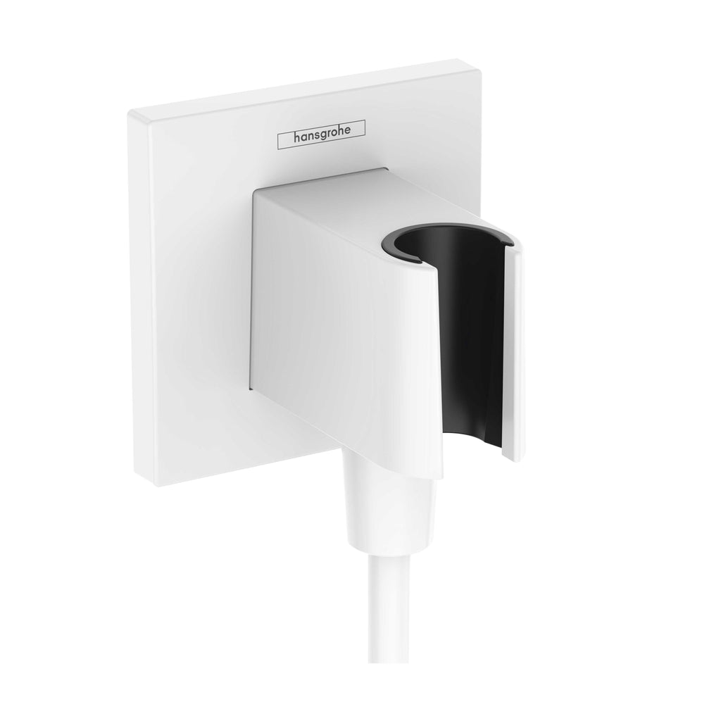 HANSGROHE 26889701 FixFit E Wall Outlet with Handshower Holder - Matte White