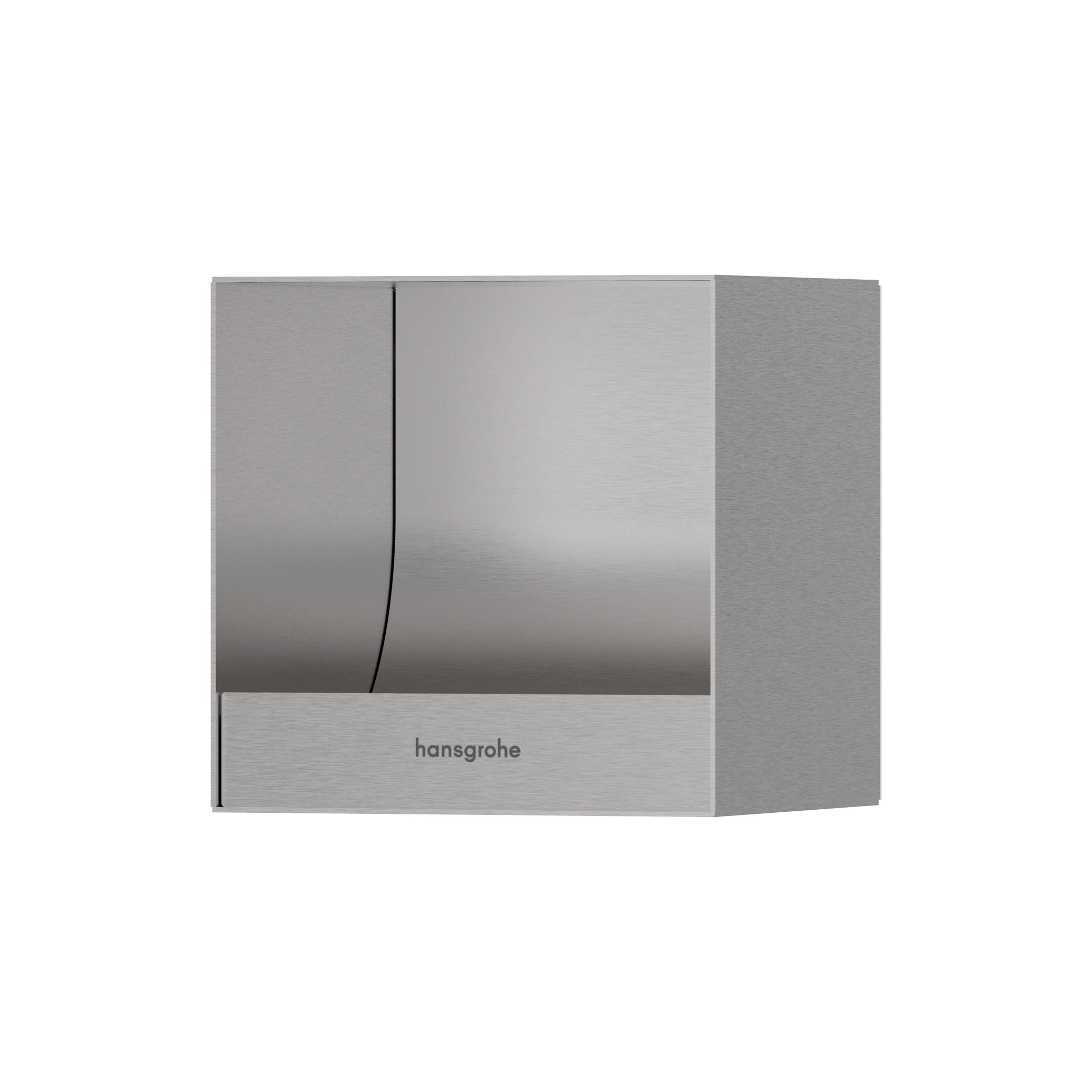 HANSGROHE 56065800 XtraStoris Original Recessed Toilet Paper Holder 6"x 6"x 5.5" - Brushed Stainless Steel