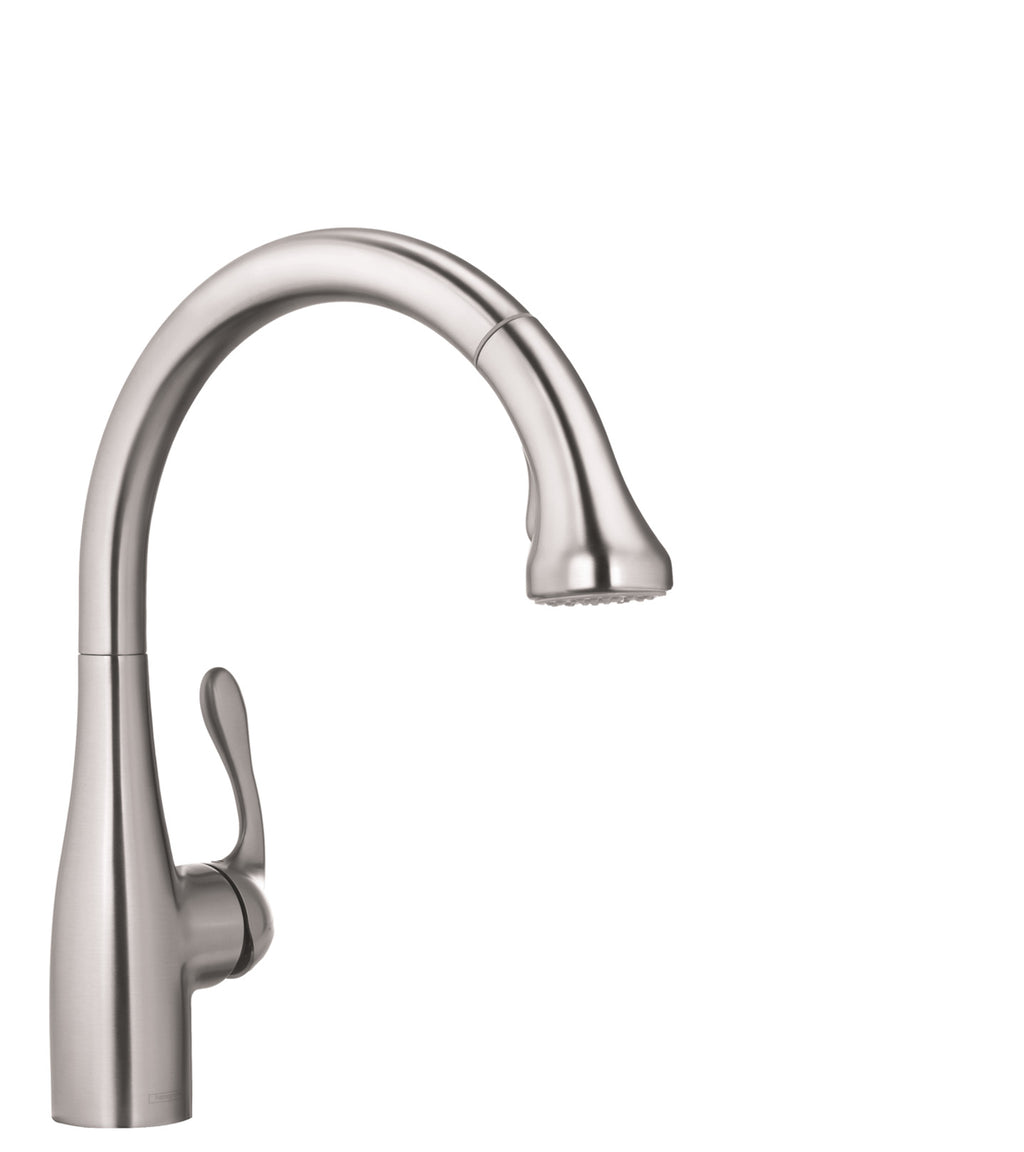 HANSGROHE 04066860 Allegro E Gourmet HighArc Kitchen Faucet, 2-Spray Pull-Down, 1.75 GPM - Stainless Steel Optic