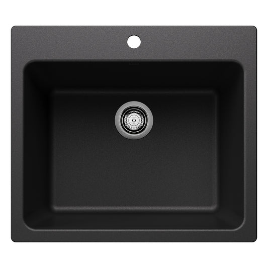 BLANCO 401920 Liven Liven SILGRANIT 25" Single Bowl Dual Mount Laundry Sink - Anthracite in Anthracite