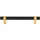 JEFFREY ALEXANDER 5128MBBG Key Grande 128 mm Center-to-Center Bar Pull - Matte Black w/Brushed Gold