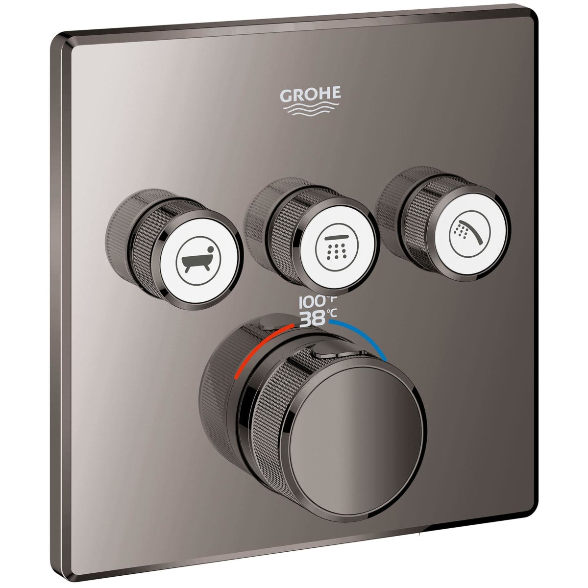 GROHE 29142A00 Triple Function Thermostatic Valve Trim , Hard Graphite