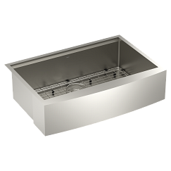 MOEN GS181050BUX Luxe Chef 33" Workstation Undermount Apron Front Single Bowl Sink with Accessories - Stainless
