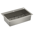 MOEN GS181062B Prep 33"  Steel  Dual Mount Single Bowl Sink - Stainless