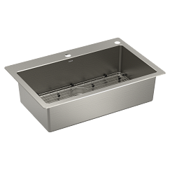 MOEN GS181062B Prep 33"  Steel  Dual Mount Single Bowl Sink - Stainless