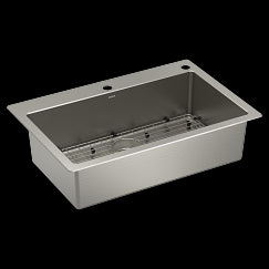 MOEN GS181062B 1800 Series  Steel 18 Gauge Single Bowl Dual Mount Sink In Stainless