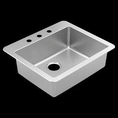 MOEN GS181723B 1800 Series  Steel 18 Gauge Single Bowl Drop In Sink In Stainless