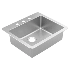 MOEN GS181723B Prep 25"  Steel  Drop-In Single Bowl Sink - Stainless