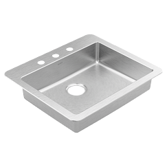 MOEN GS181733B Prep 25" Drop-In Single Bowl Sink - Stainless