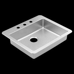 MOEN GS181733B 1800 Series  Steel 18 Gauge Single Bowl Drop In Sink In Stainless