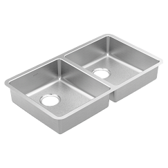 MOEN GS18260B Prep 32" Undermount Double Bowl Sink - Stainless