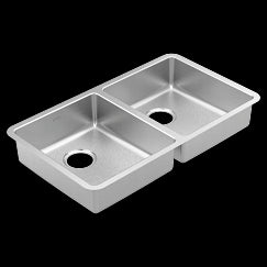 MOEN GS18260B 1800 Series  Steel 18 Gauge Double Bowl Sink In Stainless