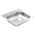 MOEN GS201974RQ 2000 Series 25"X22" 20 Gauge Single Bowl Drop In Sink - Stainless