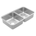 MOEN GS20264 Prep 32.5" Undermount Double Bowl Sink - Stainless