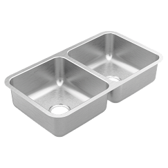 MOEN GS20264 Prep 32.5" Undermount Double Bowl Sink - Stainless