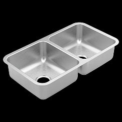 MOEN GS20264 2000 Series  Steel 20 Gauge Double Bowl Sink In Stainless