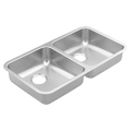 MOEN GS20265B Prep 32"  Steel  Undermount Double Bowl Sink - Stainless