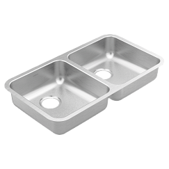 MOEN GS20265B Prep 32"  Steel  Undermount Double Bowl Sink - Stainless