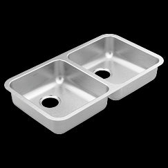 MOEN GS20265B 2000 Series  Steel 20 Gauge Double Bowl Sink In Stainless