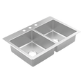 MOEN GS202683 Prep 33"  Steel  Drop-In Double Bowl Sink - Stainless