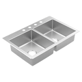MOEN GS202684 Prep 33"  Steel  Drop-In Double Bowl Sink - Stainless