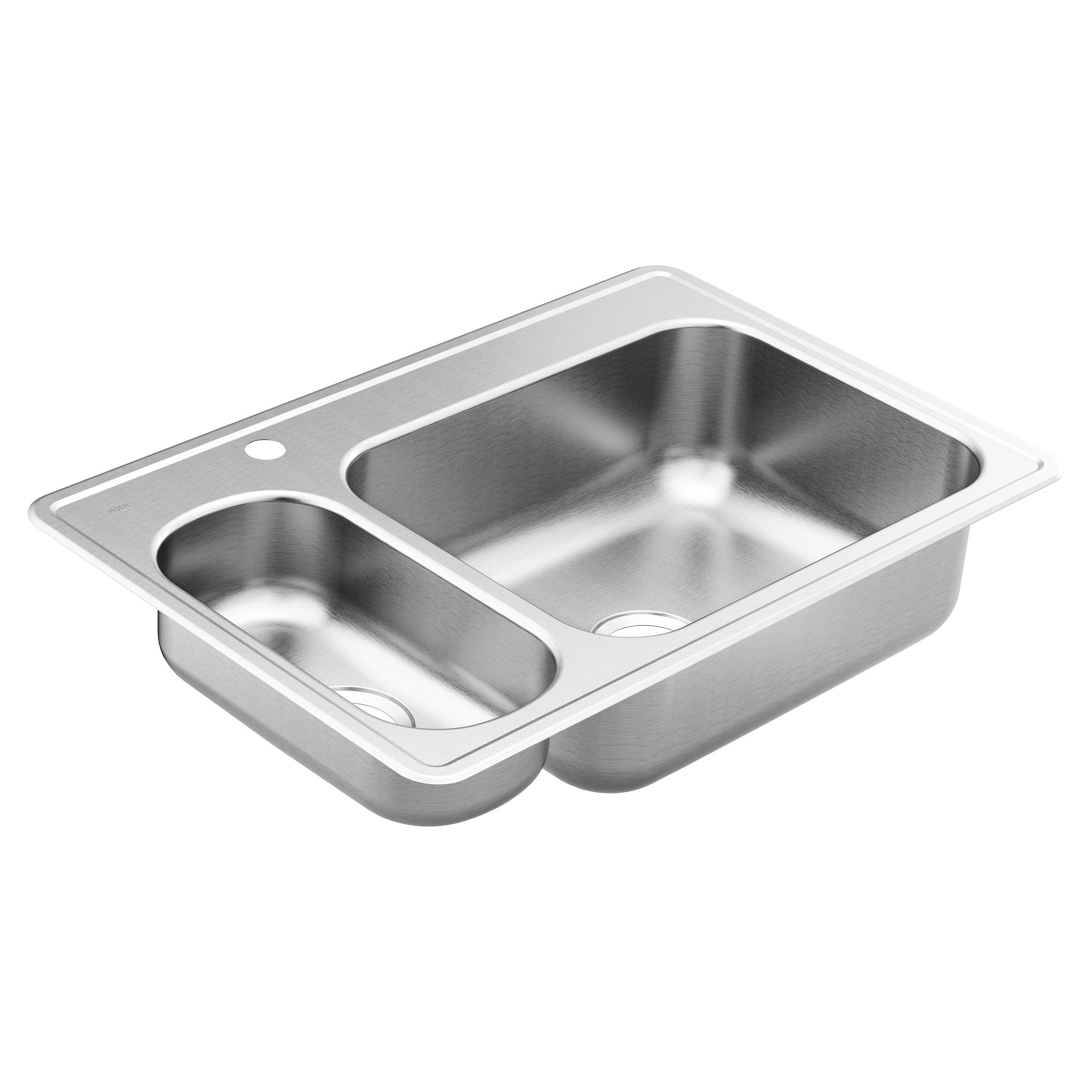 MOEN GS202861Q 2000 Series 33"X22"  Steel 20 Gauge Double Bowl Drop In Sink - Stainless