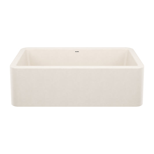 BLANCO 443077 Ikon Ikon SILGRANIT 33" Single Bowl Apron-Front Farmhouse Sink - Soft White in Soft White