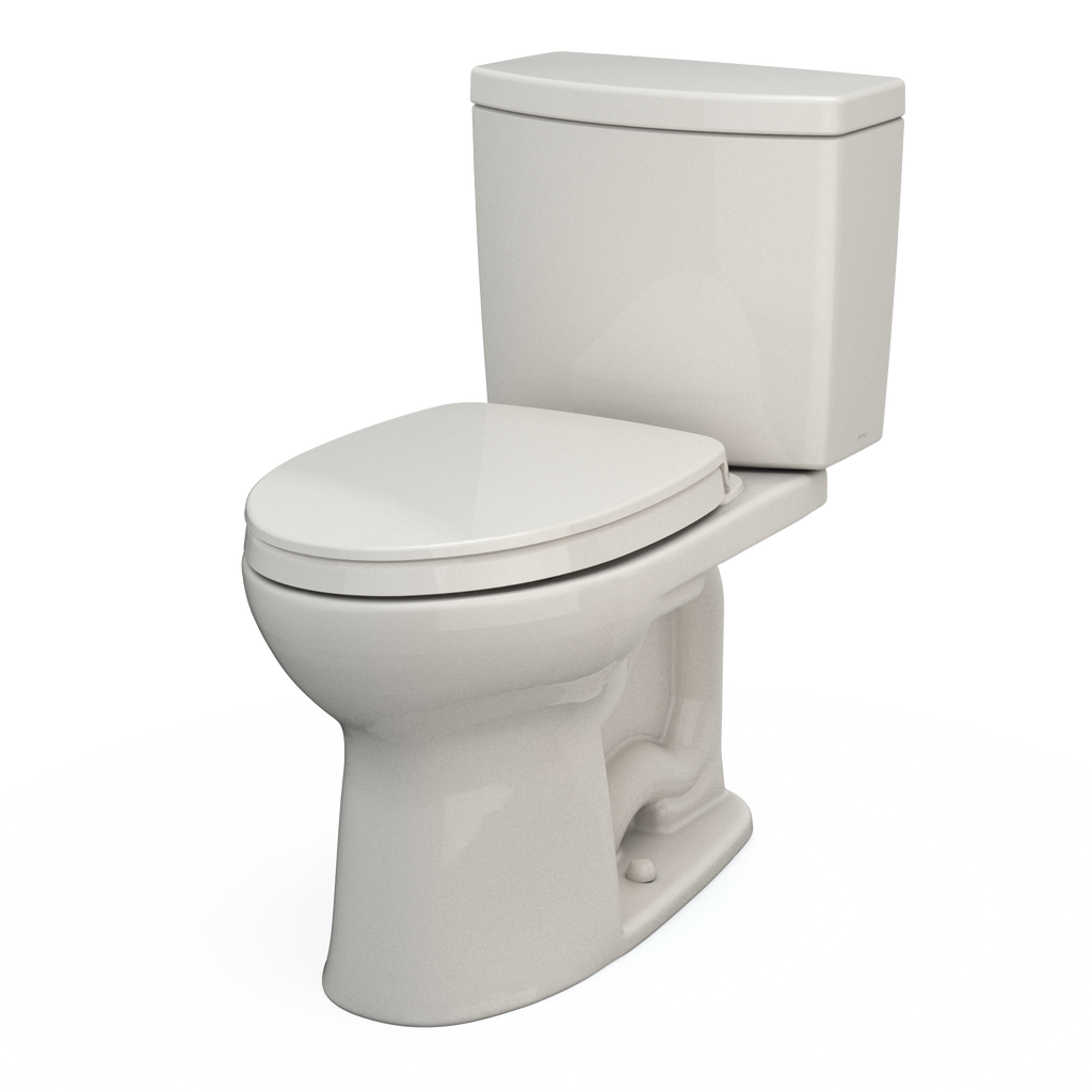 TOTO MS454124CUFG#11 Drake Ii 1G Two-Piece Elongated 1.0 Gpf Universal Height Toilet With Cefiontect And Ss124 Softclose Seat - Colonial White