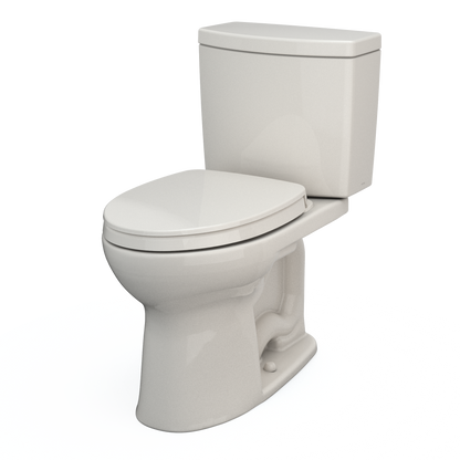 TOTO MS454124CUFG#11 Drake Ii 1G Two-Piece Elongated 1.0 Gpf Universal Height Toilet With Cefiontect And Ss124 Softclose Seat - Colonial White
