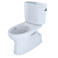 TOTO CST474CEFRG#01 Vespin II Two-Piece Elongated 1.28 GPF Universal Height Skirted Toilet with CEFIONTECT and Right-Hand Trip Lever , Cotton White