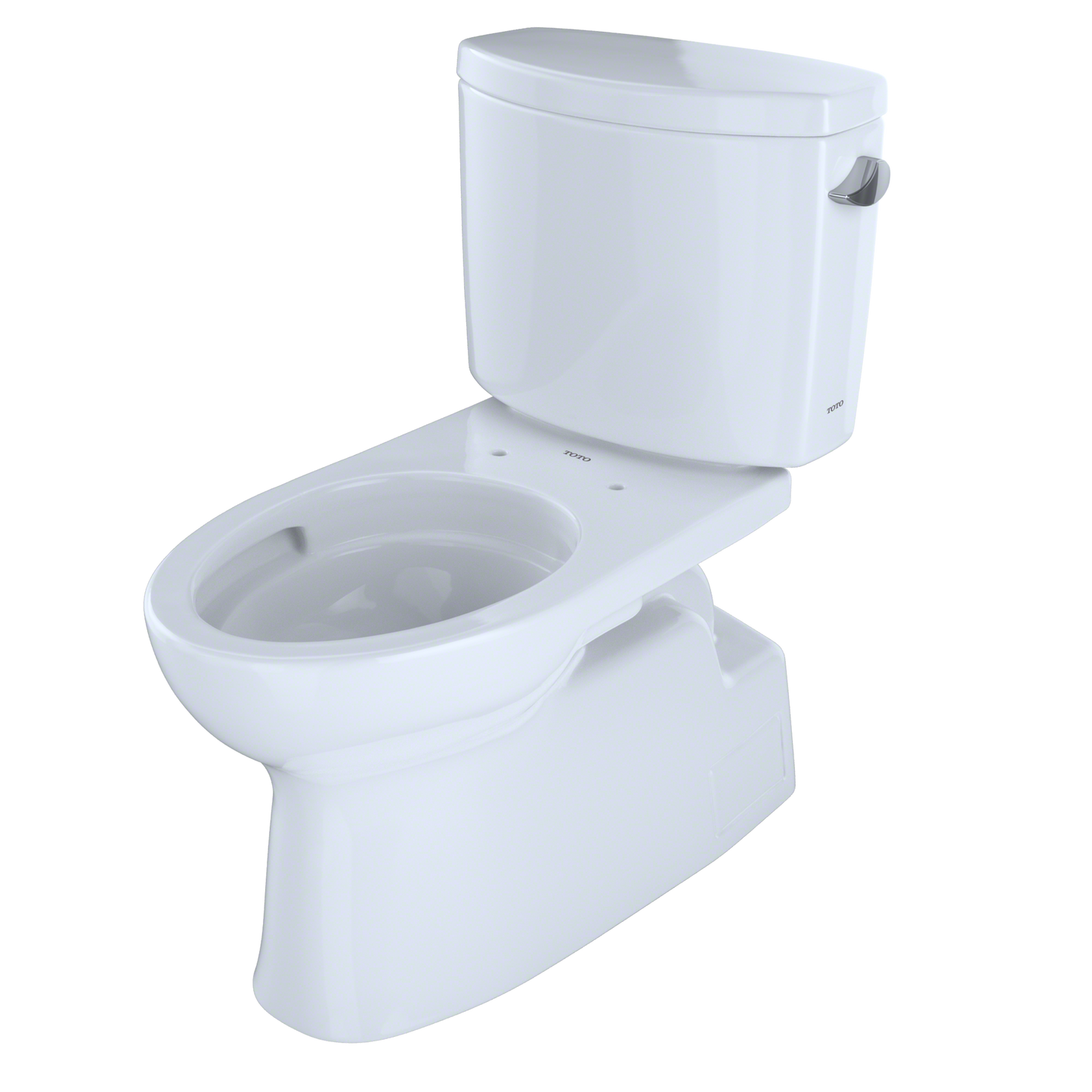 TOTO CST474CEFRG#01 Vespin II Two-Piece Elongated 1.28 GPF Universal Height Skirted Toilet with CEFIONTECT and Right-Hand Trip Lever , Cotton White