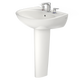 TOTO LPT241.8G#11 Supreme Oval Basin Pedestal Bathroom Sink with CeFiONtect for 8 Inch Center Faucets , Colonial White