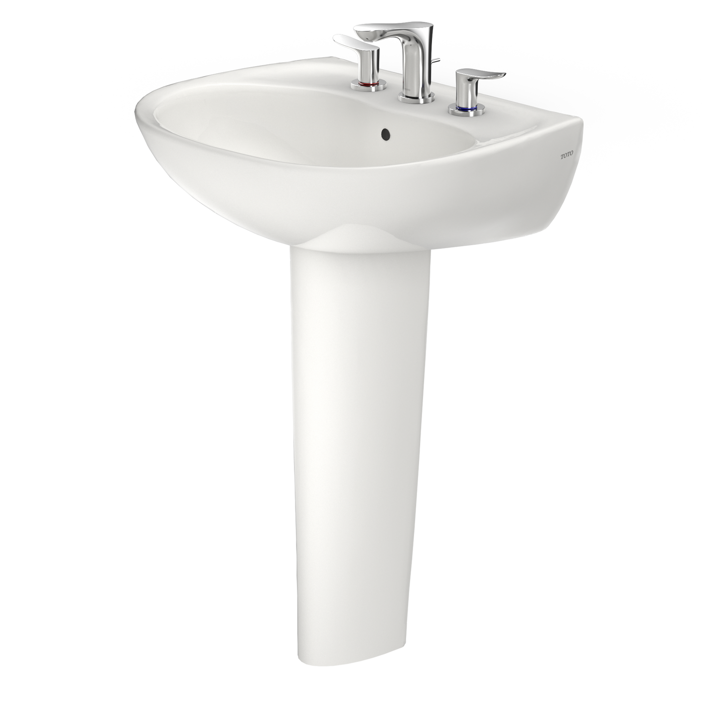 TOTO LPT241.8G#11 Supreme Oval Basin Pedestal Bathroom Sink with CeFiONtect for 8 Inch Center Faucets , Colonial White