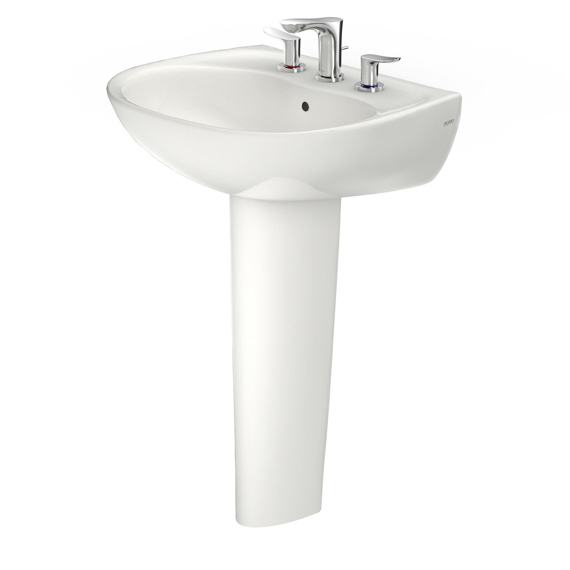 TOTO LPT241.8G#11 Supreme Oval Basin Pedestal Bathroom Sink With Cefiontect For 8 Inch Center Faucets - Colonial White