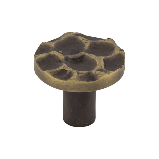 TOP KNOBS TK296BA Cobblestone 1 3/8" Diameter Round Knob - Brass Antique