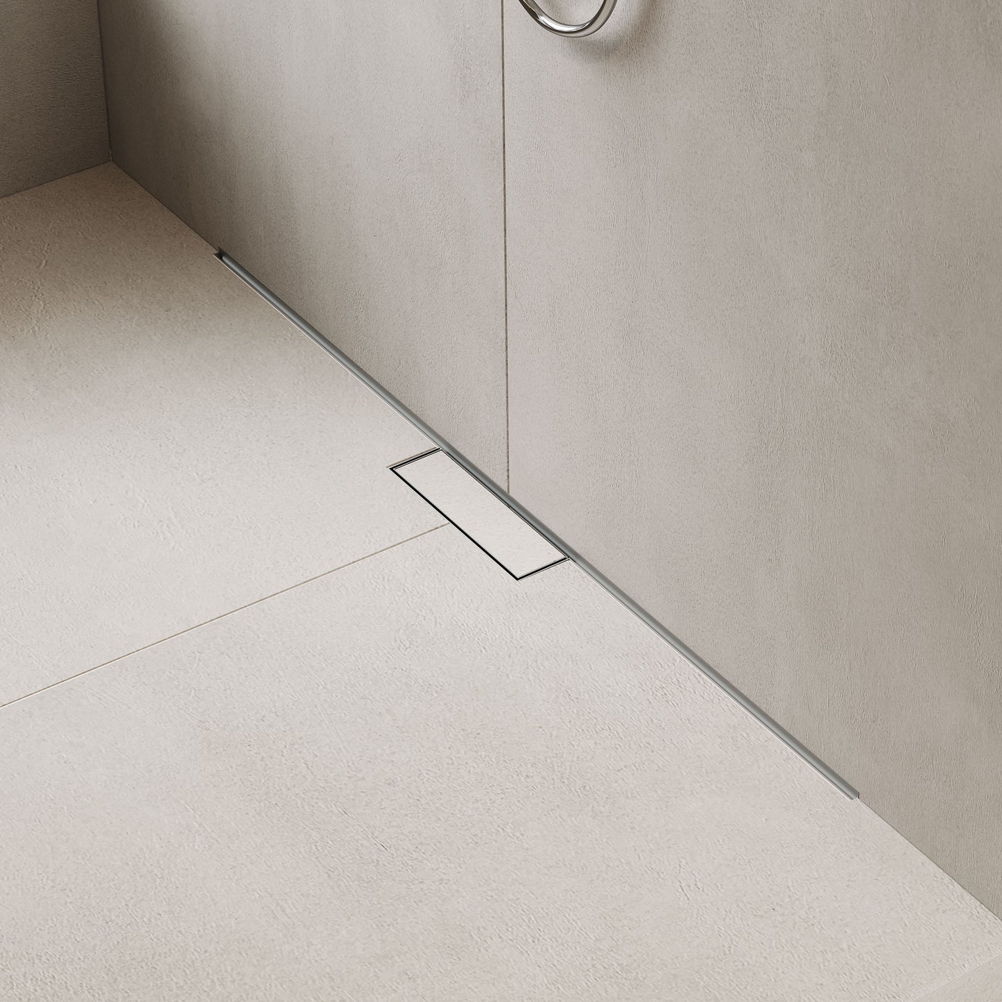 HANSGROHE 56223001 RainDrain Minimalistic Complete Set 2", 47 1/4" Trim and Installation Set - Brushed Stainless Steel