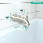 HANSGROHE 04775820 Joleena Tub Spout with Diverter - Brushed Nickel