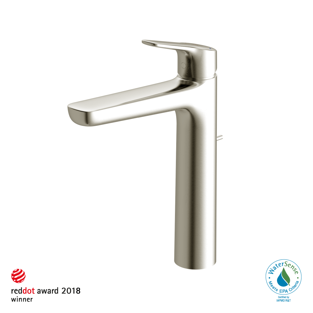 TOTO TLG03305U#BN Gs Series 1.2 Gpm Single Handle Bathroom Faucet For Vessel Sink With Comfort Glide Technology And Drain Assembly - Brushed Nickel