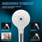 TOTO TBW02015U4#CP G Series 1.75 Gpm Multifunction 4 Inch Square Handshower With Active Wave - Polished Chrome