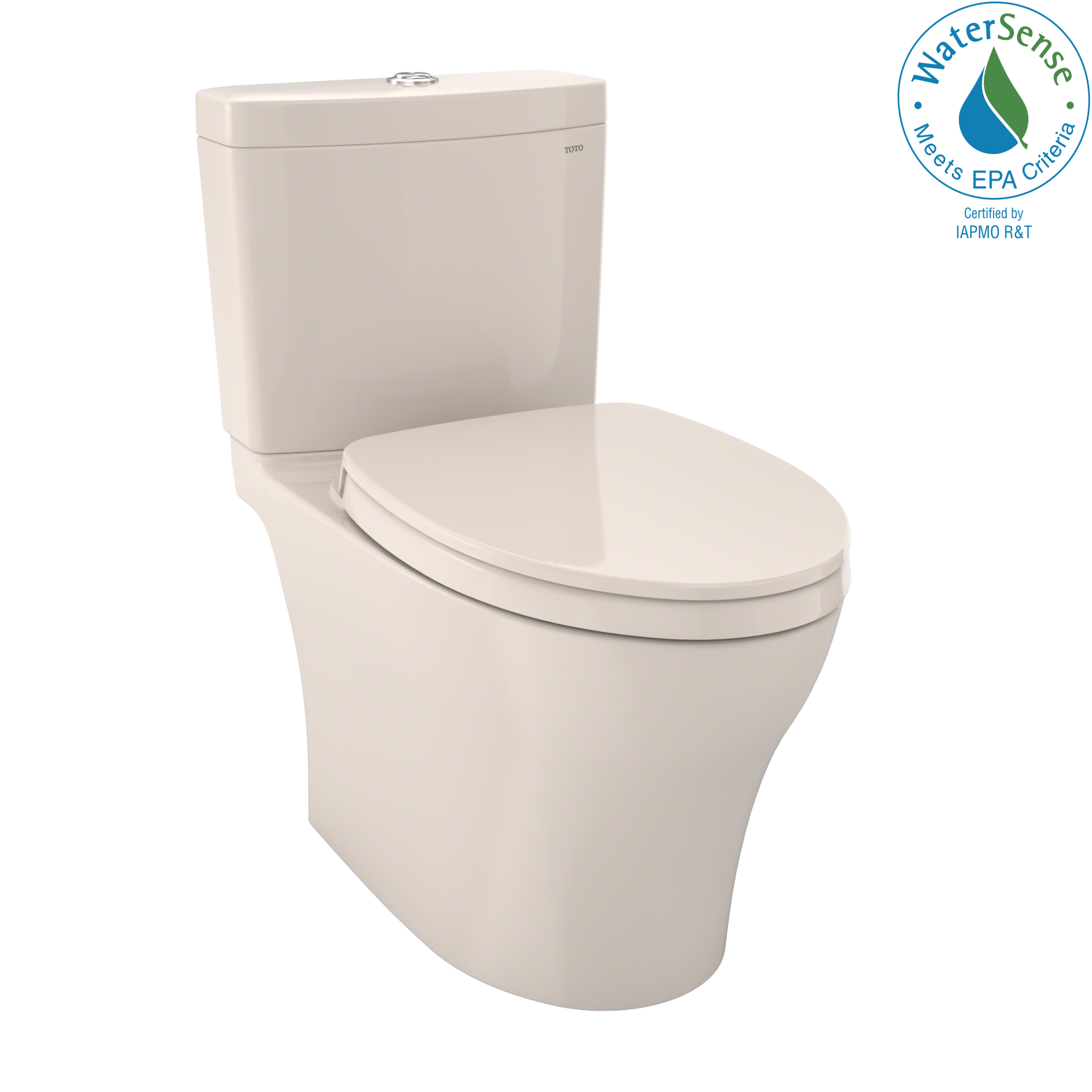 TOTO MS446124CEMGN#12 Aquia Iv Washlet+ Two-Piece Elongated Dual Flush 1.28 And 0.9 Gpf Toilet With Cefiontect - Sedona Beige