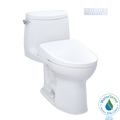 TOTO MW6044726CUFG#01 Washlet+ Ultramax Ii 1G One-Piece Elongated 1.0 Gpf Toilet And Washlet+ S7 Contemporary Bidet Seat - Cotton White