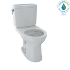 TOTO CST453CUFG#11 Drake Ii 1G Two-Piece Round 1.0 Gpf Universal Height Toilet With Cefiontect - Colonial White