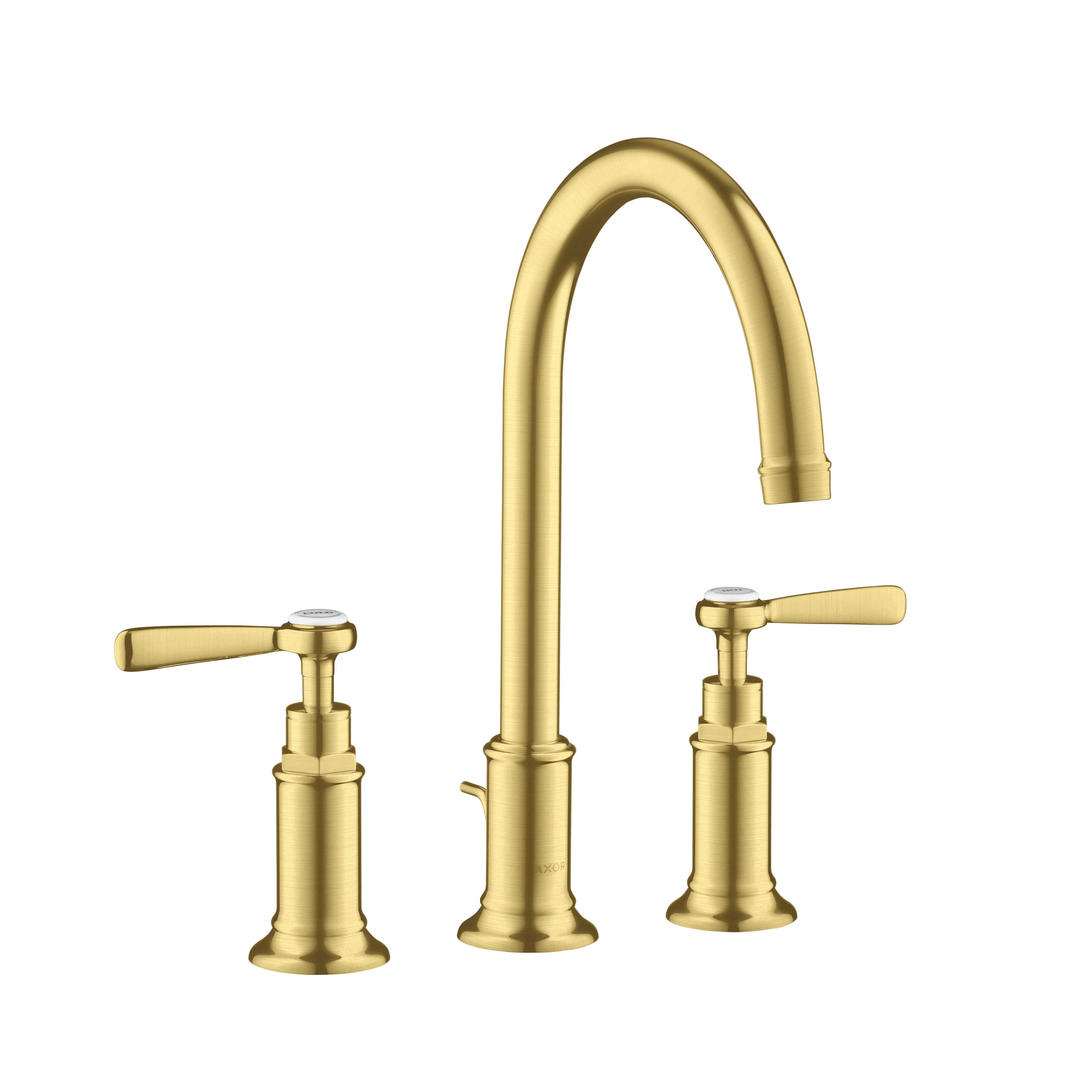AXOR 16514251 Montreux Widespread Faucet 180 with Lever Handles and Pop-Up Drain, 1.2 GPM - Brushed Gold Optic