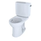 TOTO CST453CEFRG#01 Drake Ii Two-Piece Round 1.28 Gpf Universal Height Toilet With Cefiontect And Right-Hand Trip Lever - Cotton White
