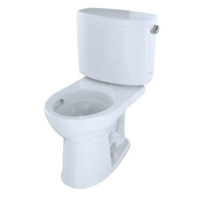 TOTO CST453CEFRG#01 Drake Ii Two-Piece Round 1.28 Gpf Universal Height Toilet With Cefiontect And Right-Hand Trip Lever - Cotton White