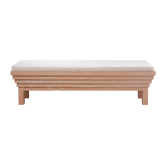 ELK SIGNATURE H0015-10821 Joanne Bench - Light Oak with Boucle